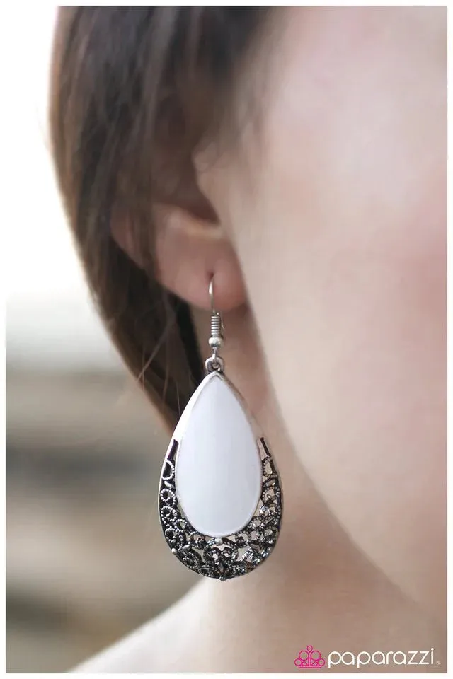 Paparazzi Earring ~ T.G.I.F - White