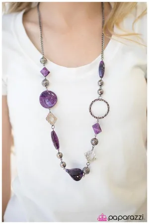 Paparazzi Necklace ~ All Mixed Up - Purple