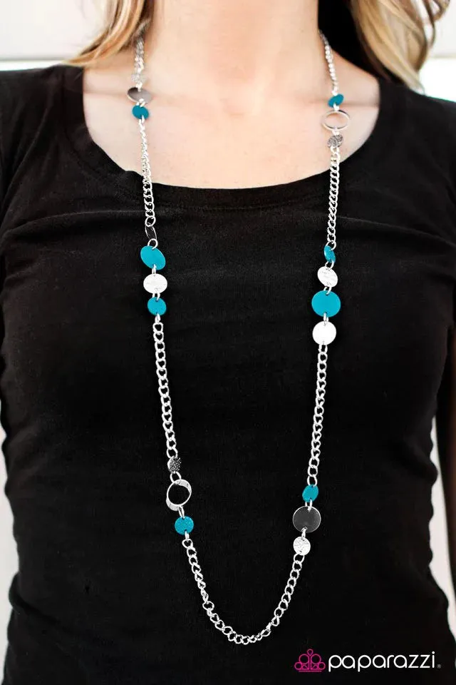 Paparazzi Necklace ~ Casually Dating - Blue