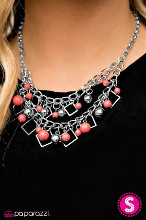 Paparazzi Necklace ~ Finally FRAME-ous - Orange