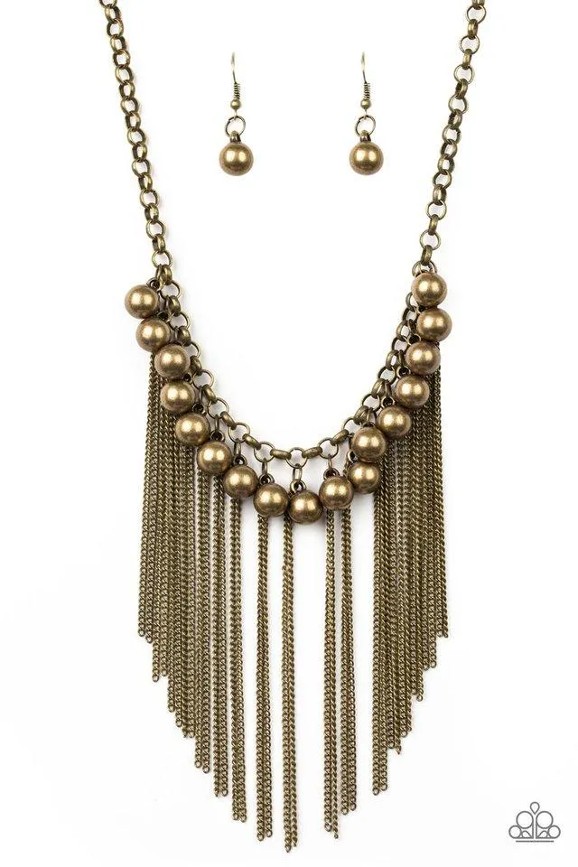 Paparazzi Necklace ~ Powerhouse Prowl - Brass