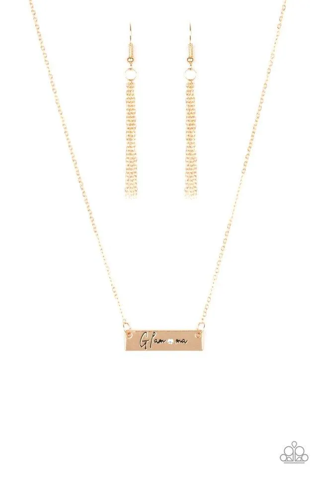 Paparazzi Necklace ~  The GLAM-ma - Gold