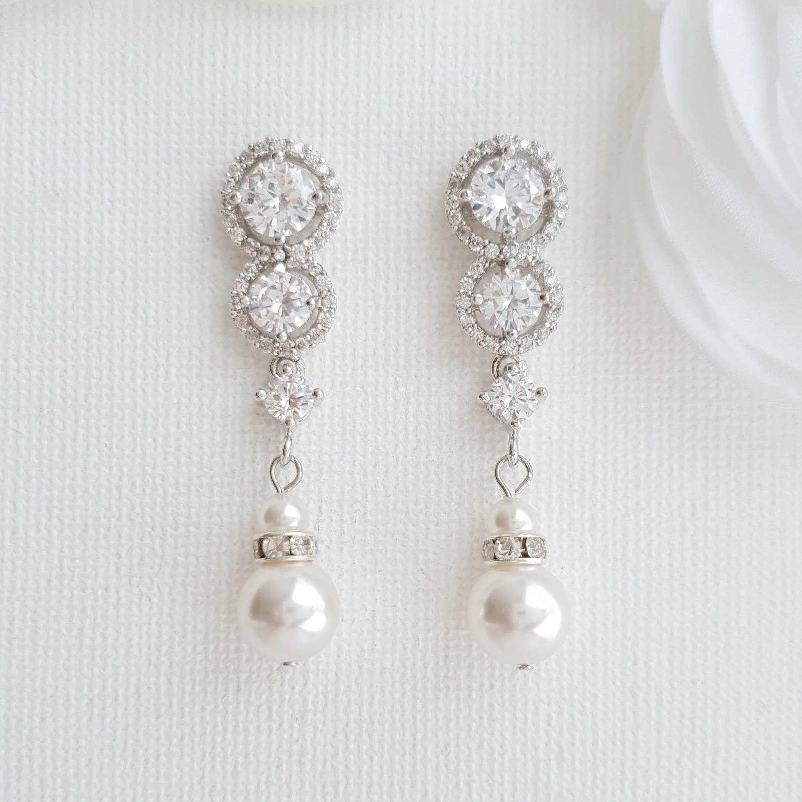 Pearl Drop Bridal Earrings- Sarah