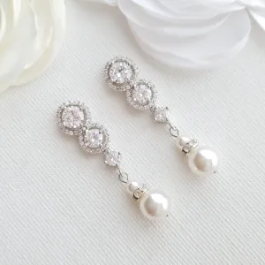 Pearl Drop Bridal Earrings- Sarah