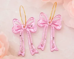 Pink Bow Earrings