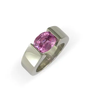 Platinum & Pink Sapphire Ring