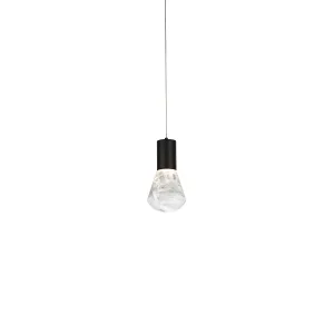 Plum 6 in. LED Pendant Light Black Finish