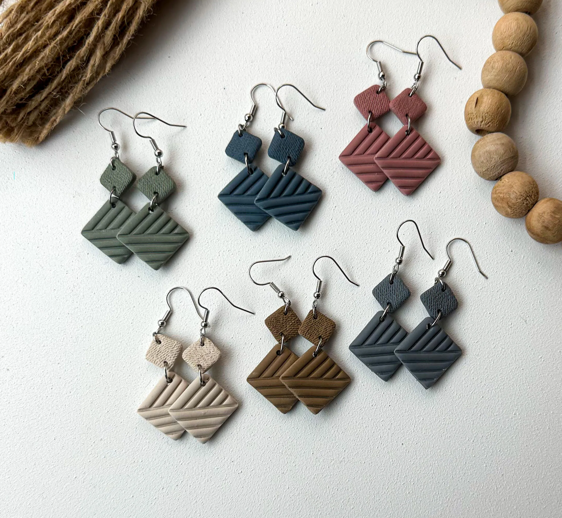 Polymer Clay Geometric Clay Earrings