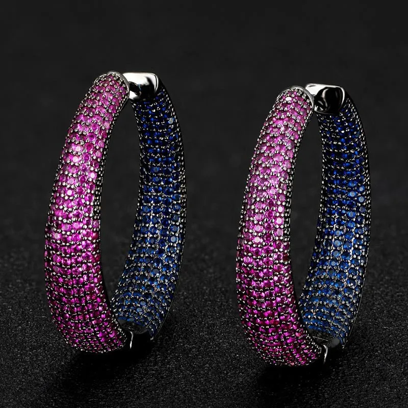 Pre Order:  Exaggerated Rhinestone Hoop Earrings