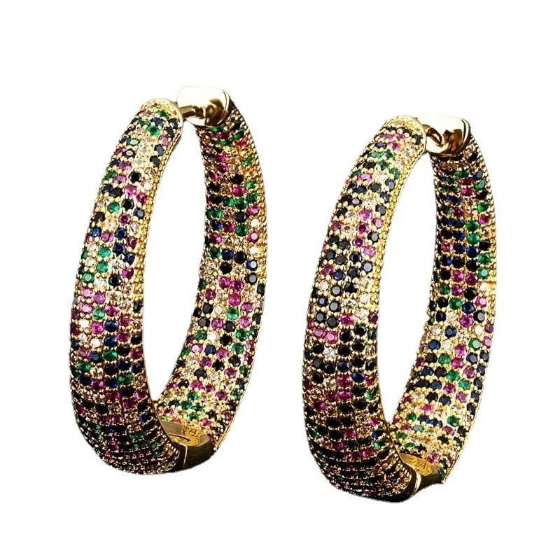 Pre Order:  Exaggerated Rhinestone Hoop Earrings