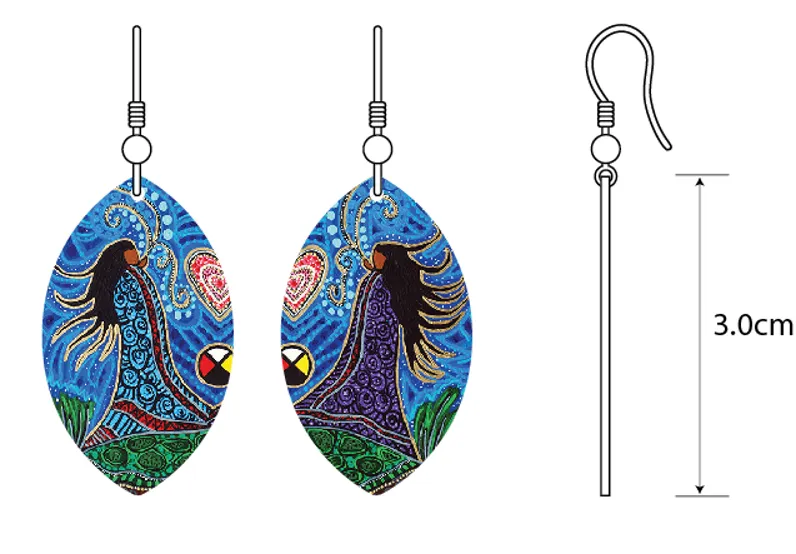 "Breath of Life" Earrings by Metis artist Leah Dorion