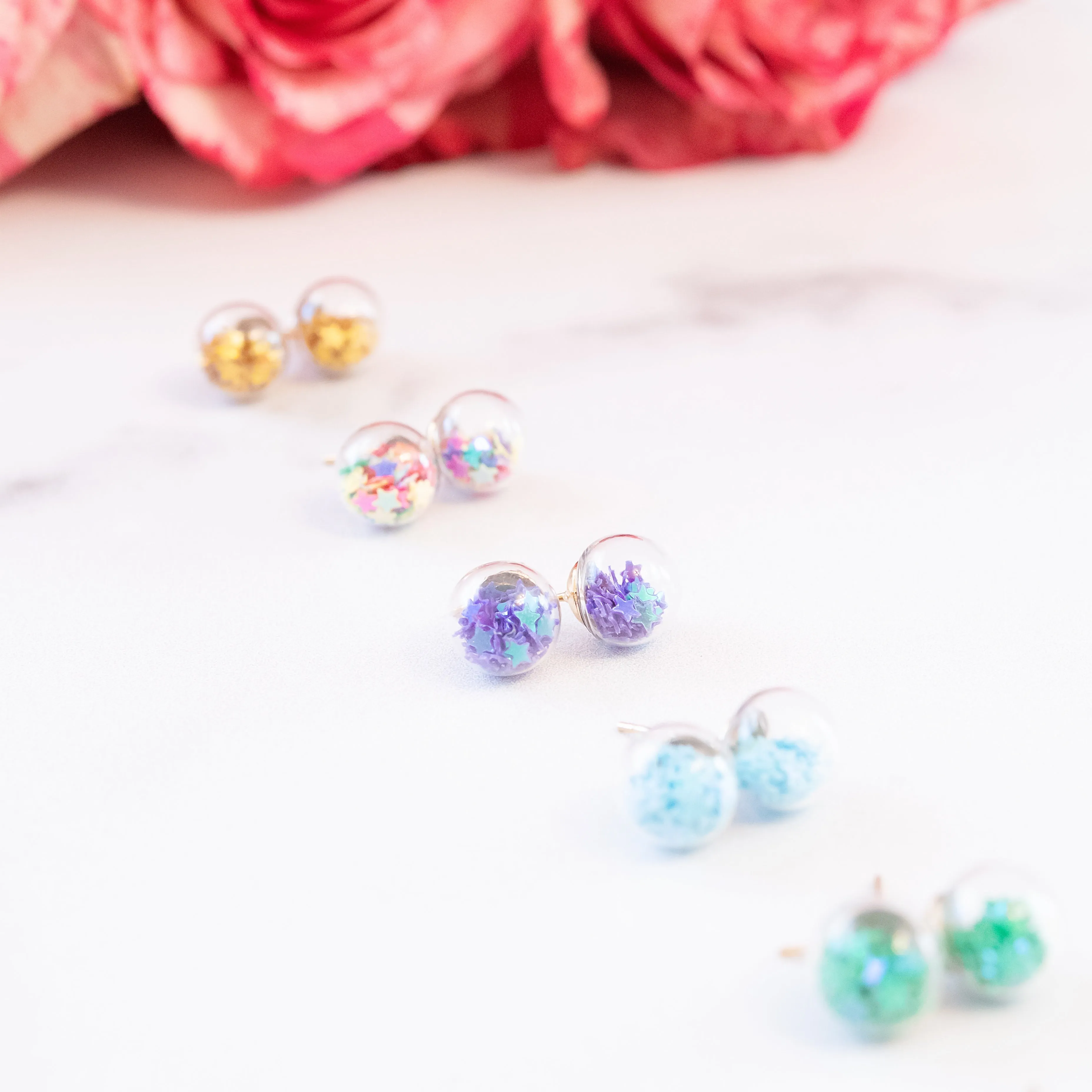 Rainbow | Mini Star Confetti Stud Earrings