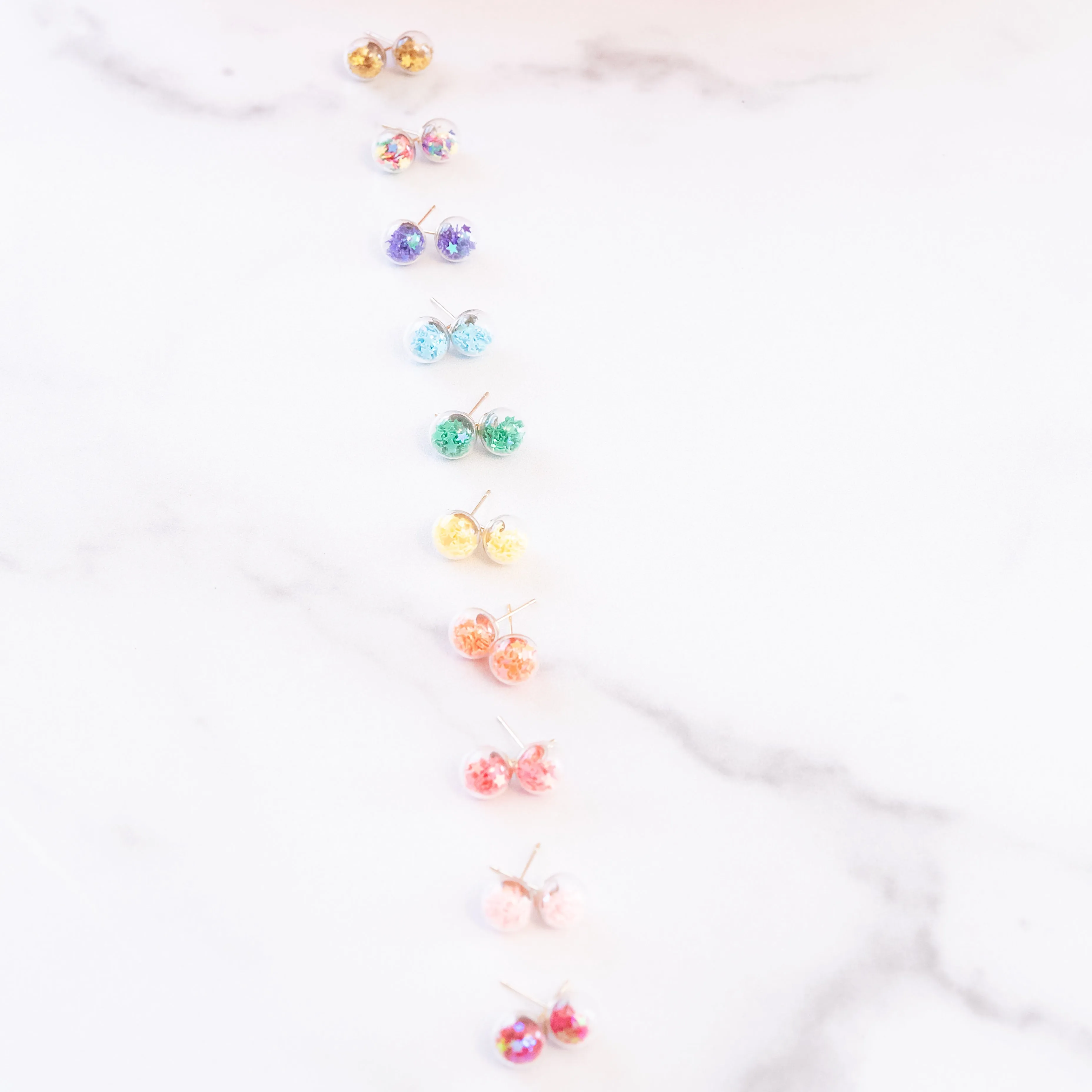 Rainbow | Mini Star Confetti Stud Earrings