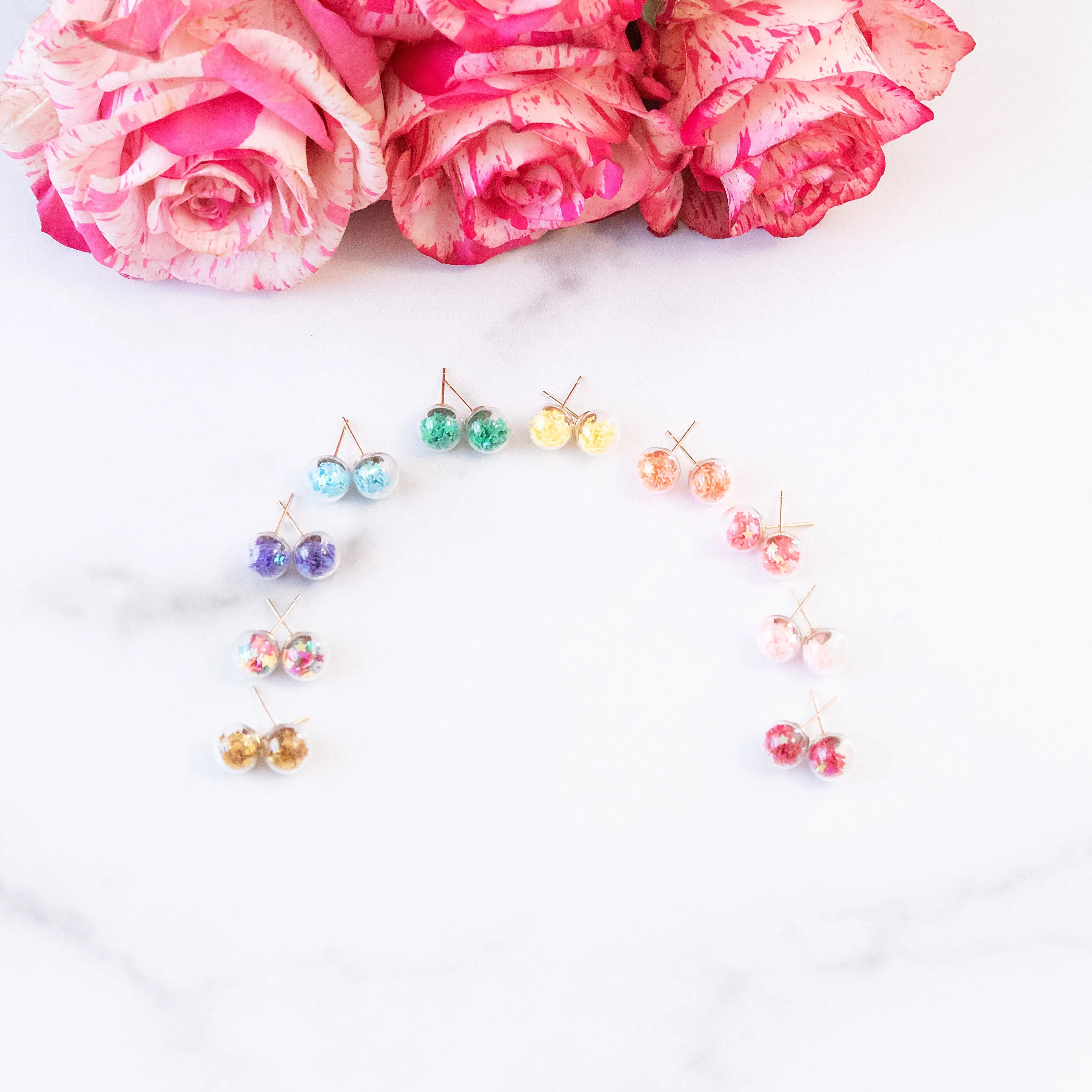 Rainbow | Mini Star Confetti Stud Earrings