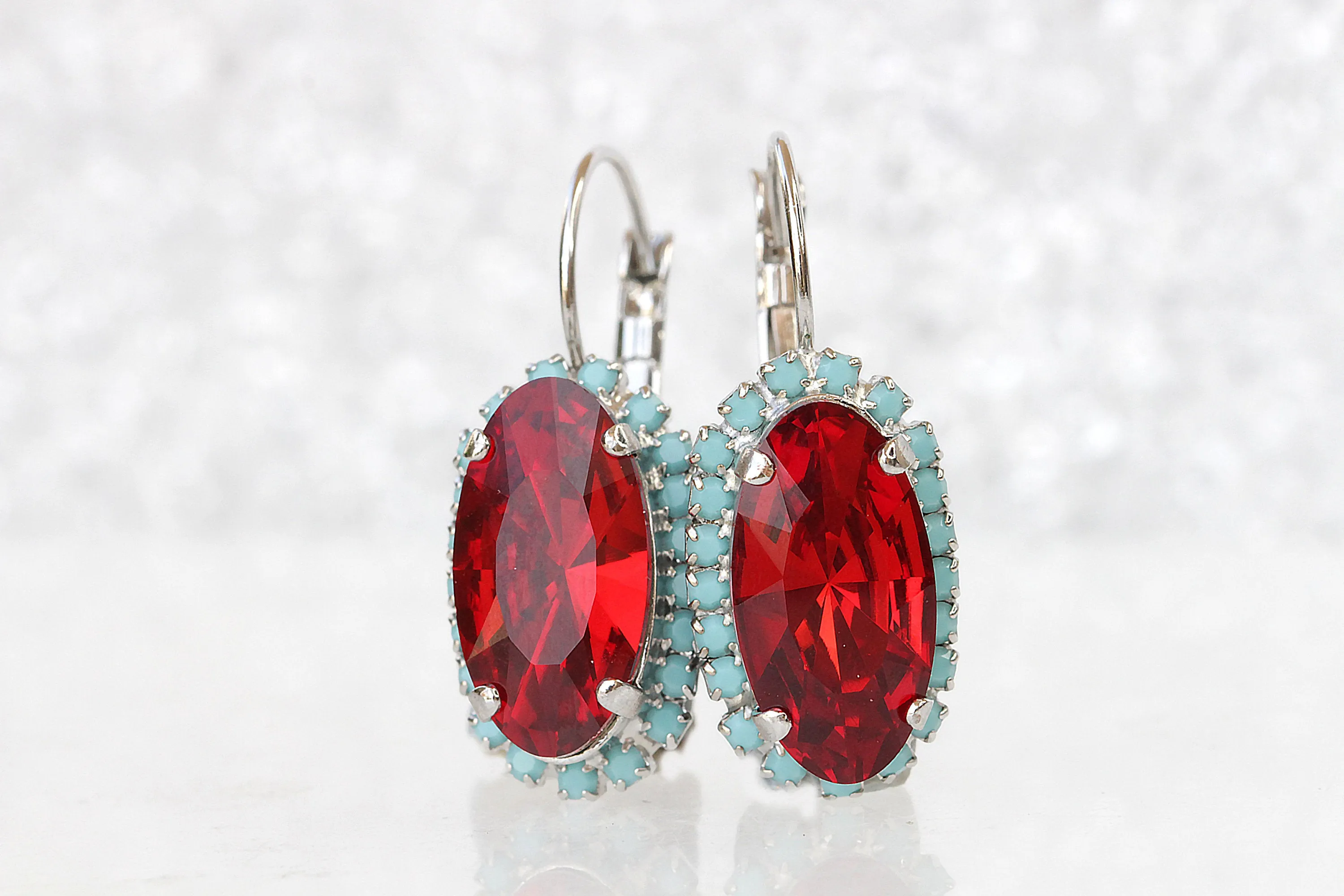 RED CORAL Turquoise EARRINGS