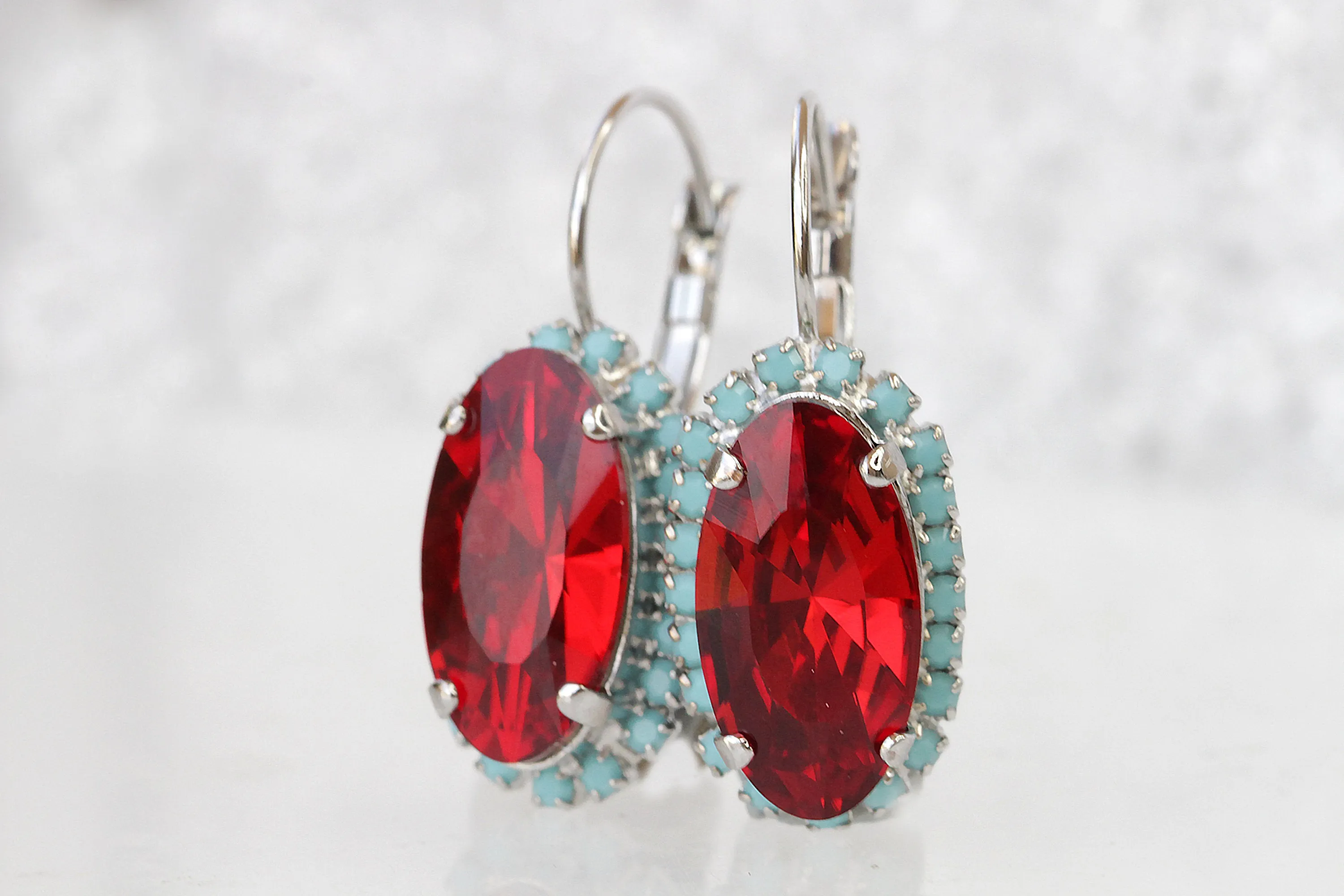 RED CORAL Turquoise EARRINGS