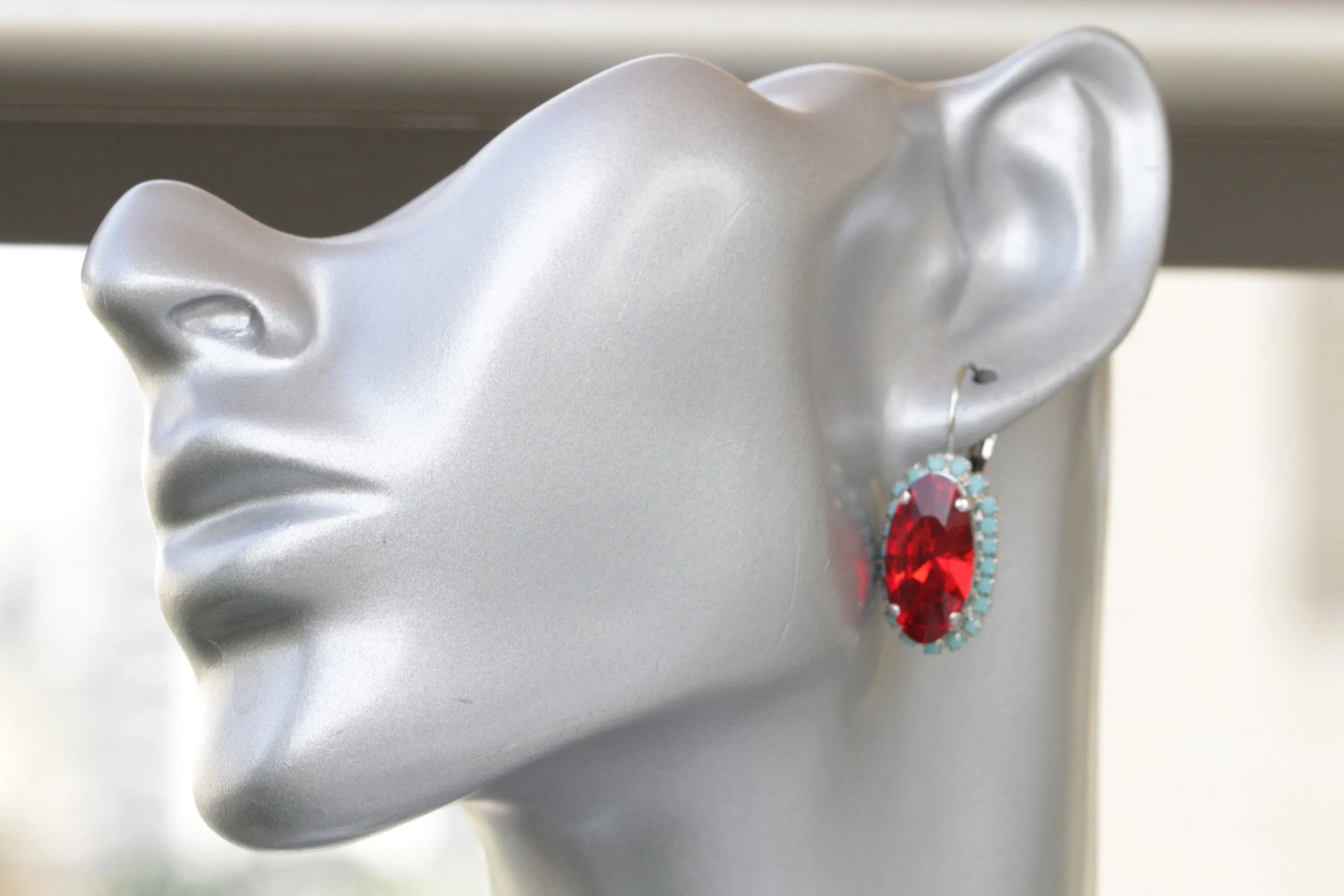 RED CORAL Turquoise EARRINGS