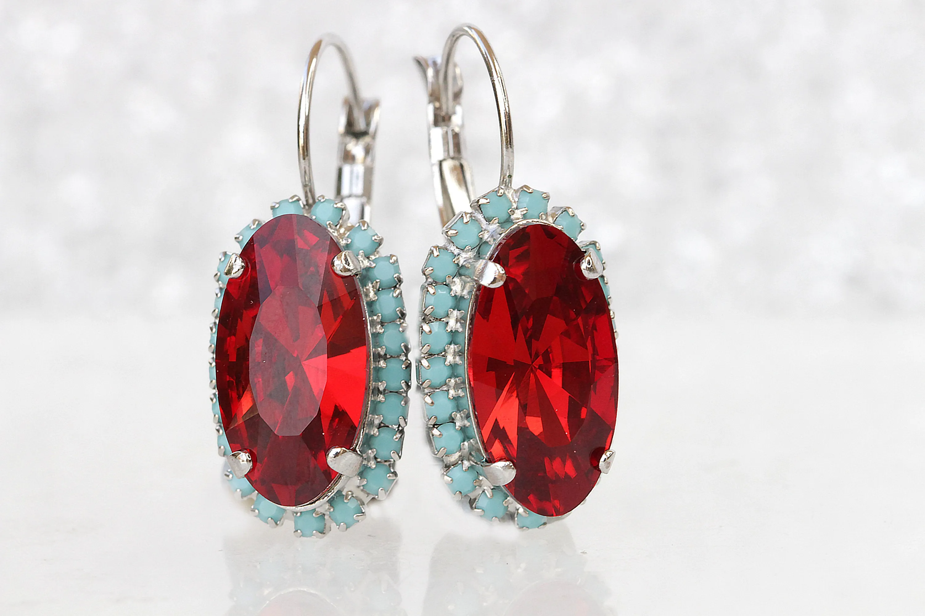 RED CORAL Turquoise EARRINGS