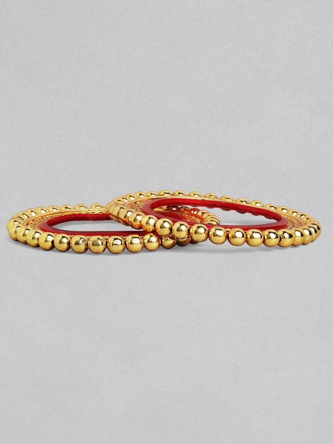 Rubans 24K Gold Plated Handcrafted Gold Balls Set of 2 Pacheli Bangles