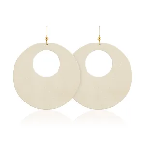 Sand Revolve Leather Earrings