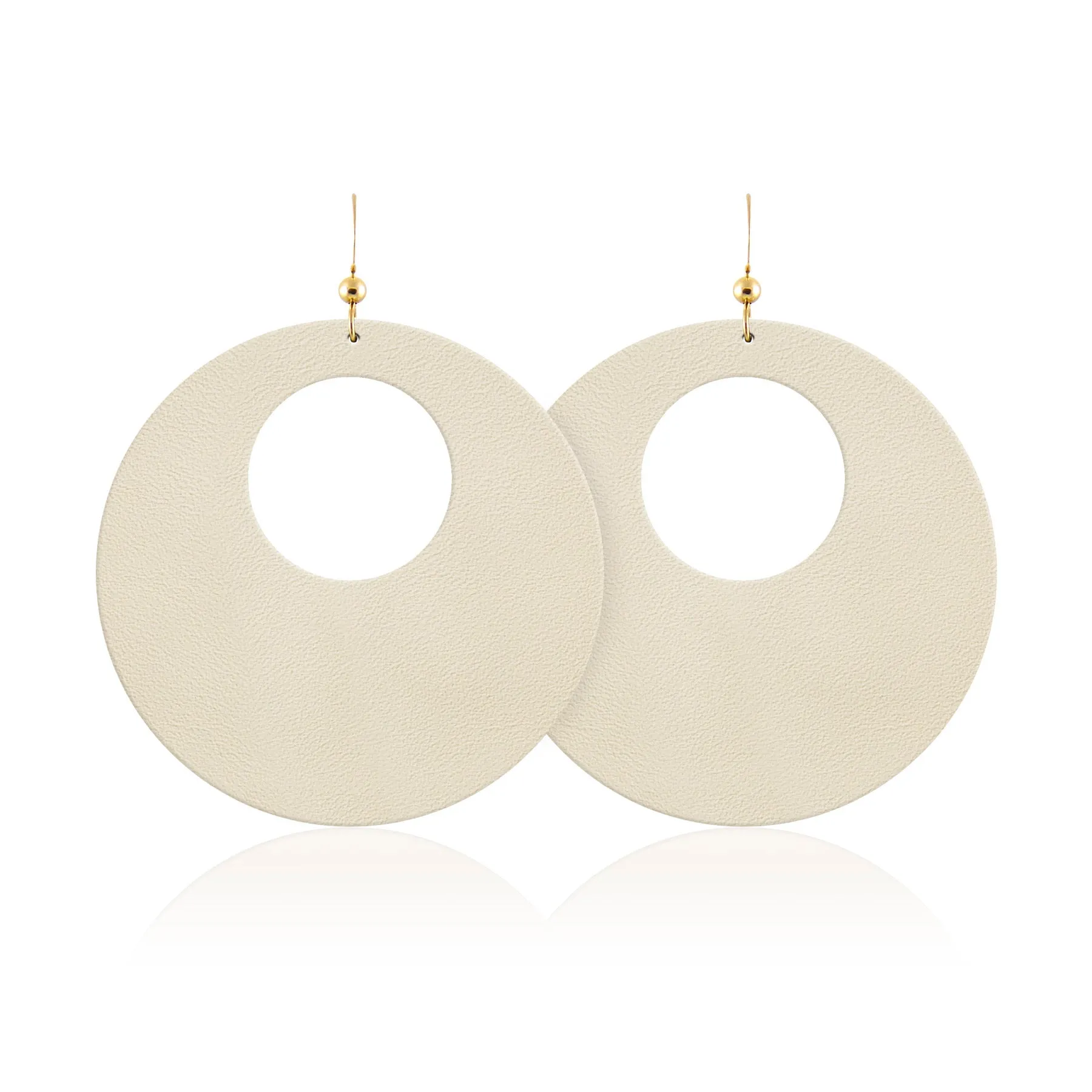 Sand Revolve Leather Earrings