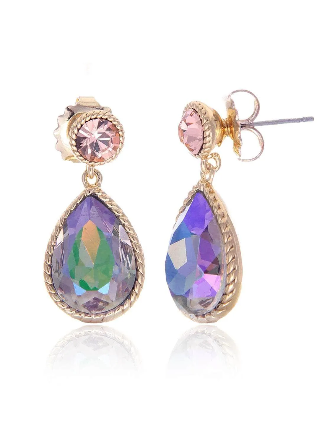 Sapphire Drop Earrings Peach