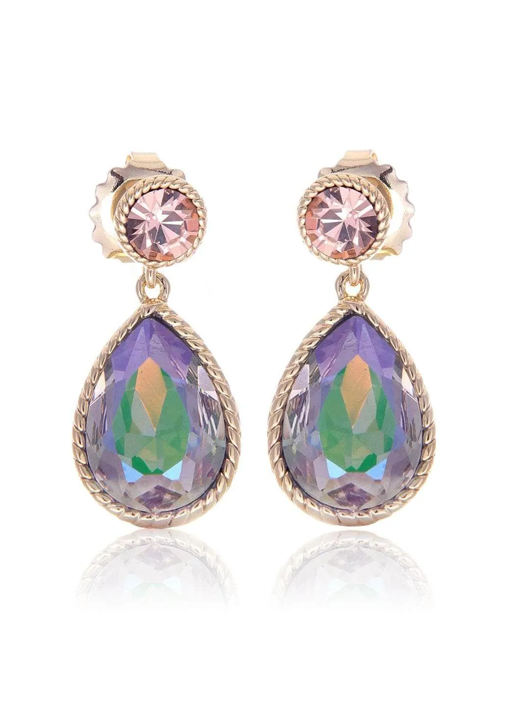 Sapphire Drop Earrings Peach