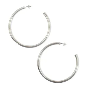 Sheila Fajl Everybody's Favorite Brushed Silver Hoops