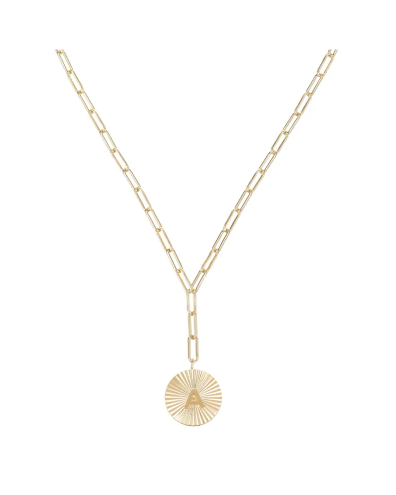 She's Spicy Lariat Initial Necklace (Gold)