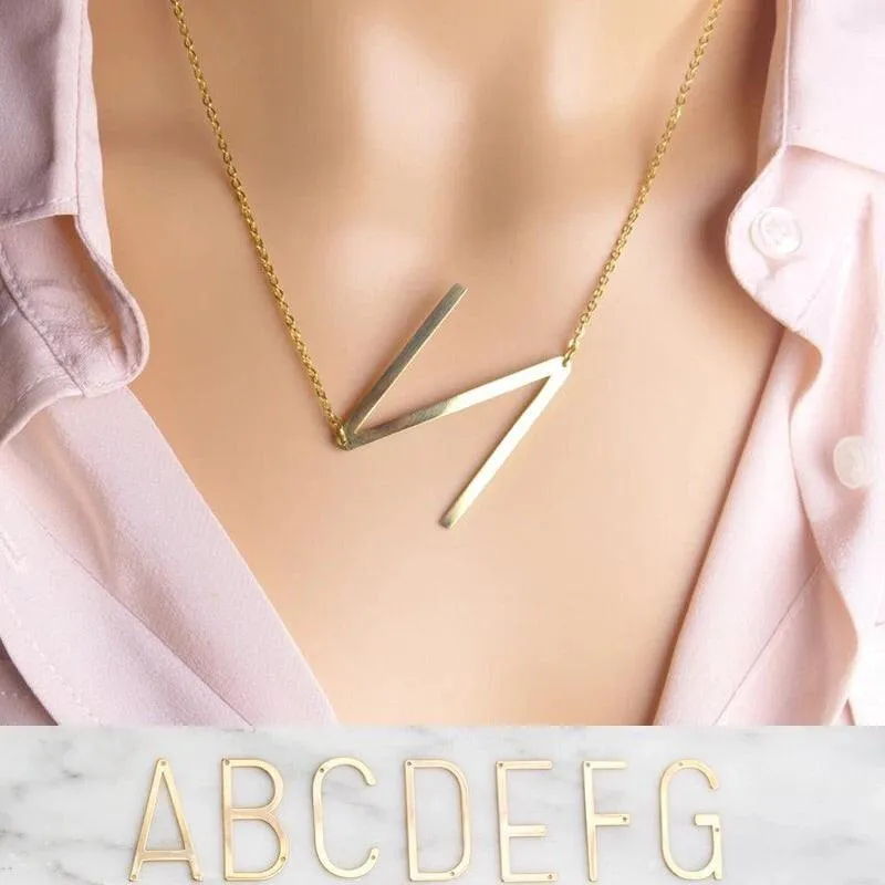 Sideway Alphabet Necklace