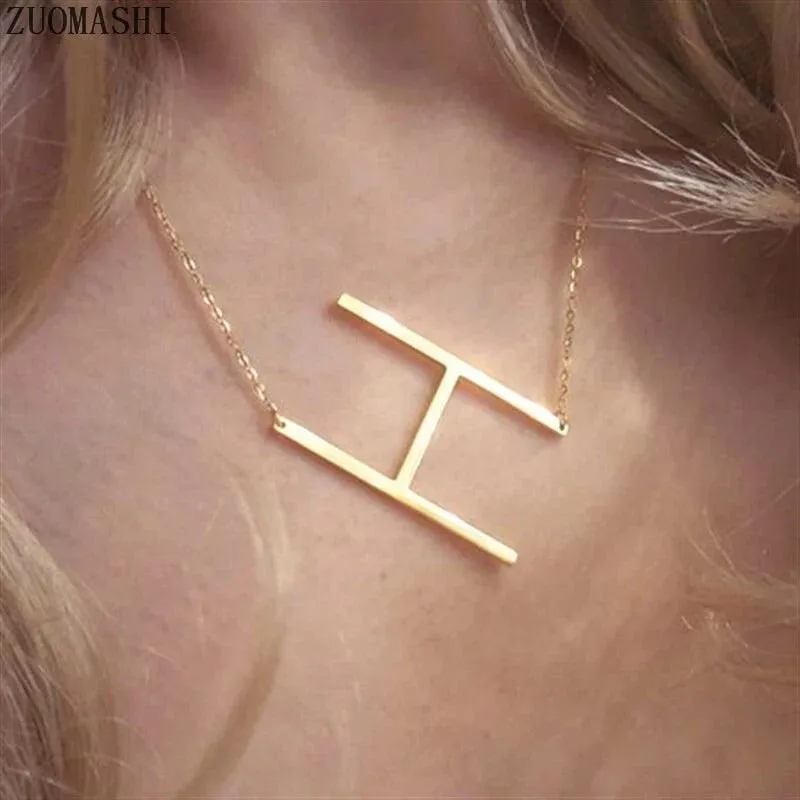 Sideway Alphabet Necklace