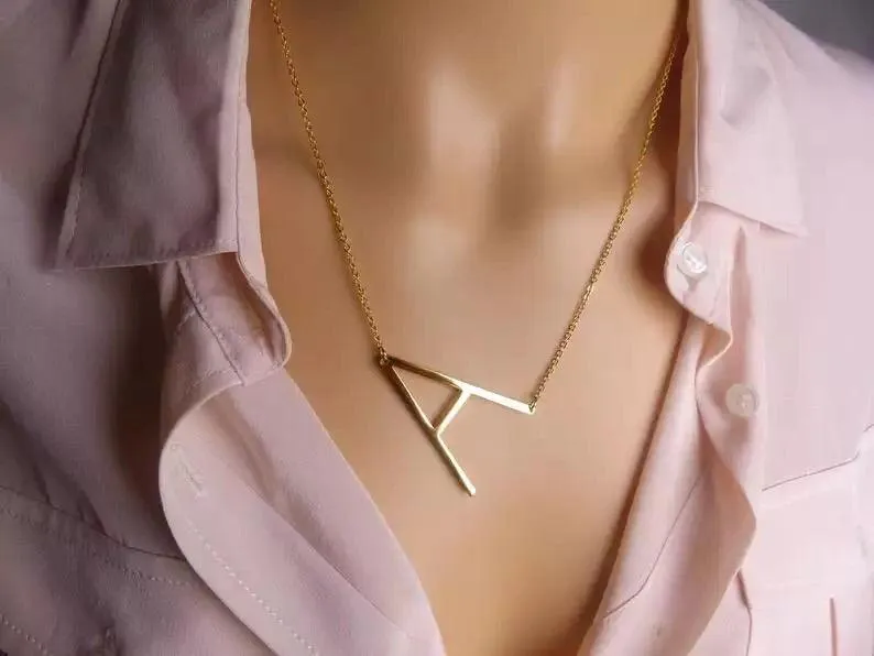 Sideway Alphabet Necklace