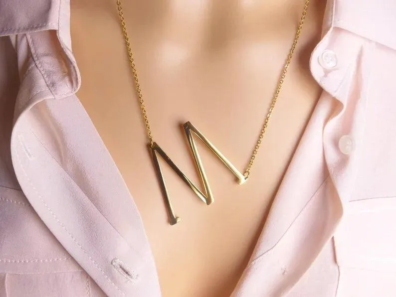 Sideway Alphabet Necklace