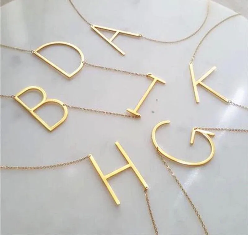 Sideway Alphabet Necklace