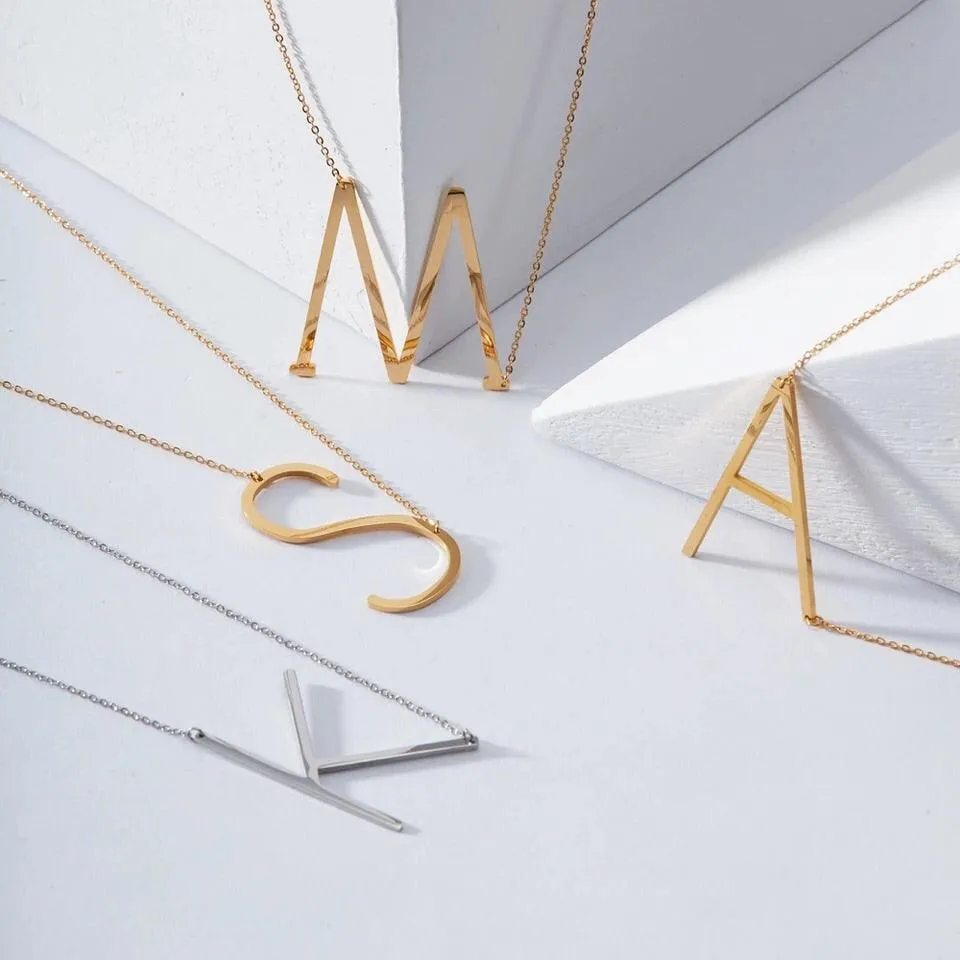 Sideway Alphabet Necklace