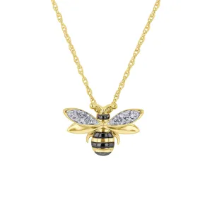 Silver Bumblebee Diamond Necklace