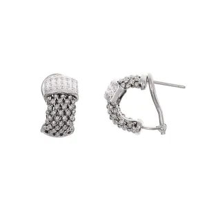 Silver Woven, Sparkly Earrings