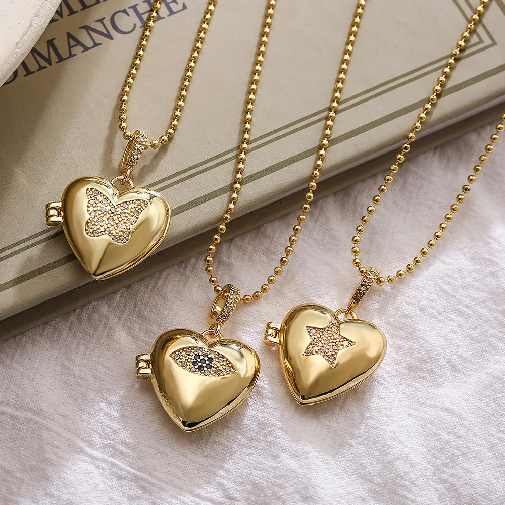 SISSLIA Fashion Luxury Choker 18K Gold Heart Crystal Necklaces For Women Jewelry Drop Necklaces