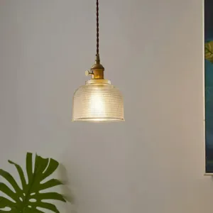 Sleek Clear Glass Bell Pendant Light - Simplicity 1-Light Hanging Fixture for Dining Room