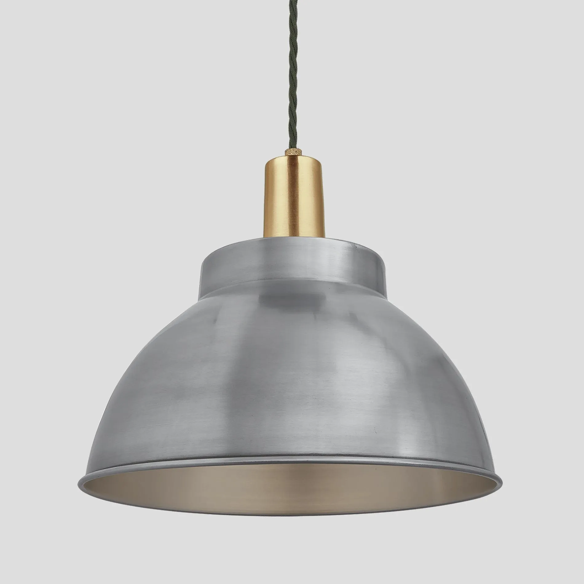 Sleek Dome Pendant - 13 Inch - Light Pewter