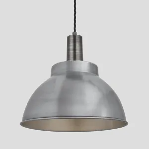 Sleek Dome Pendant - 13 Inch - Light Pewter