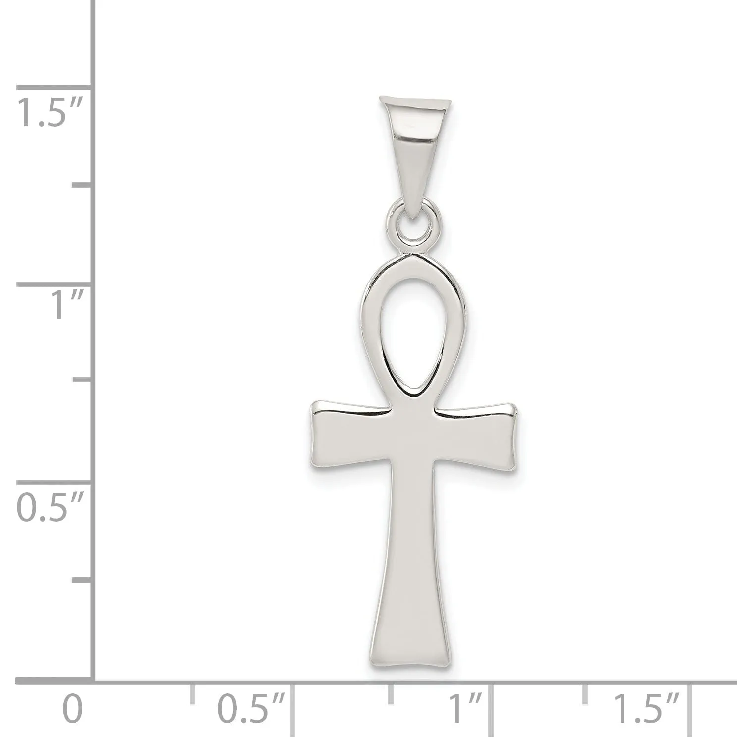 Solid Sterling Silver Ankh Cross Pendant