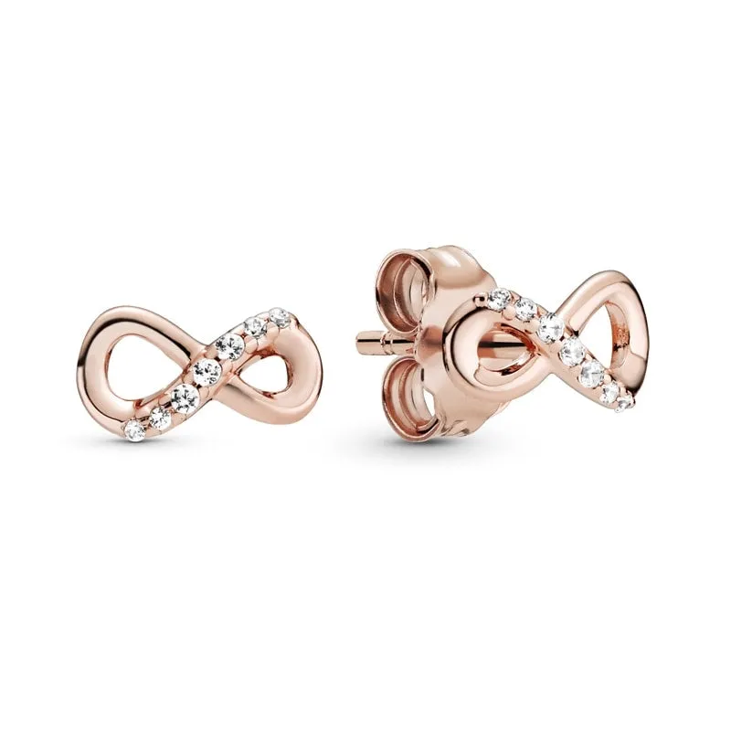 Sparkling Infinity Stud Earrings