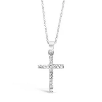 Sparkling Sterling Silver Cross Pendant