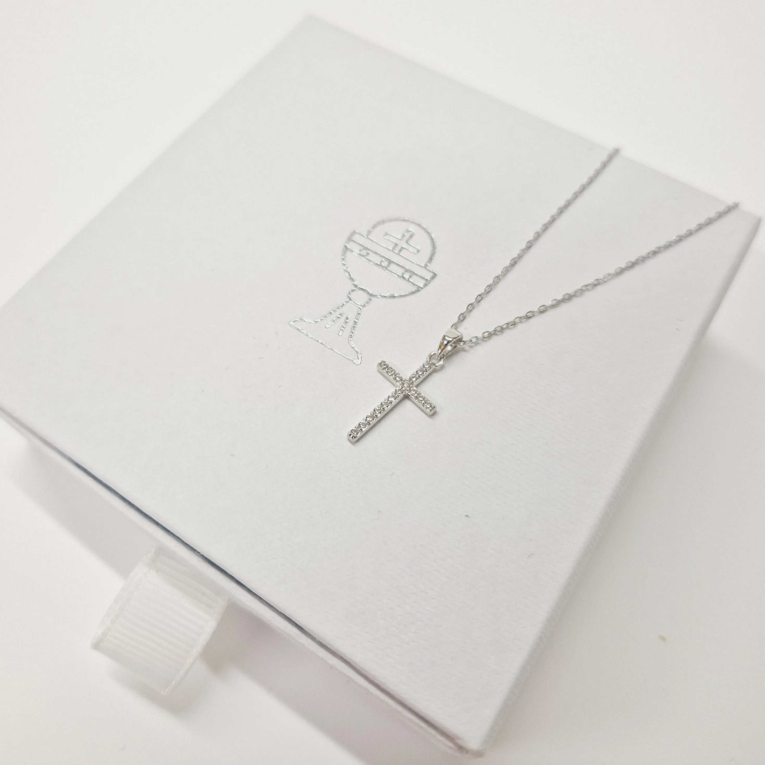 Sparkling Sterling Silver Cross Pendant