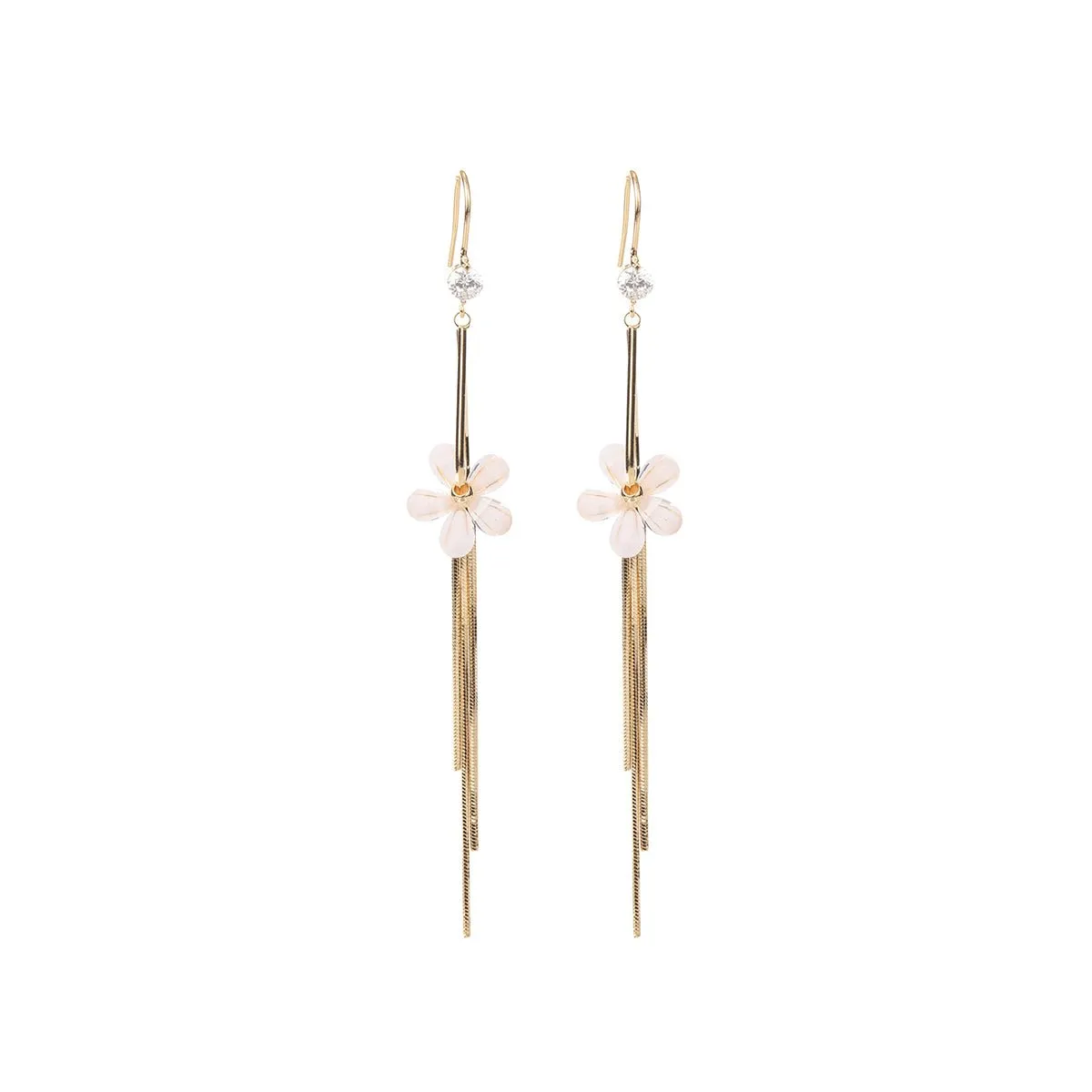 Spring Jasmine Flower Gold Earrings