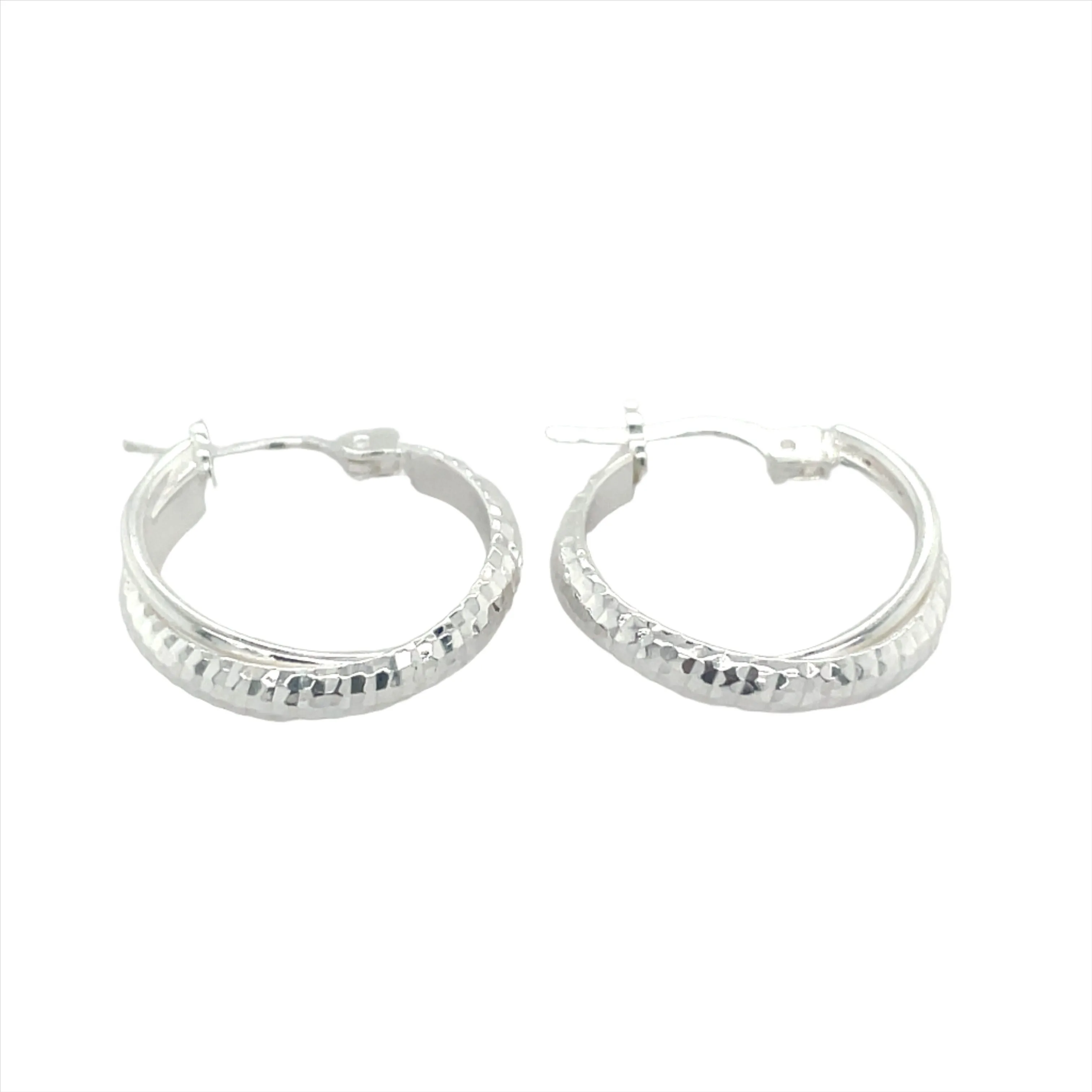 Sterling Silver Double Strand Twist Hoop Earrings