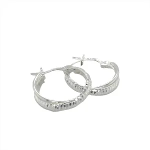 Sterling Silver Double Strand Twist Hoop Earrings