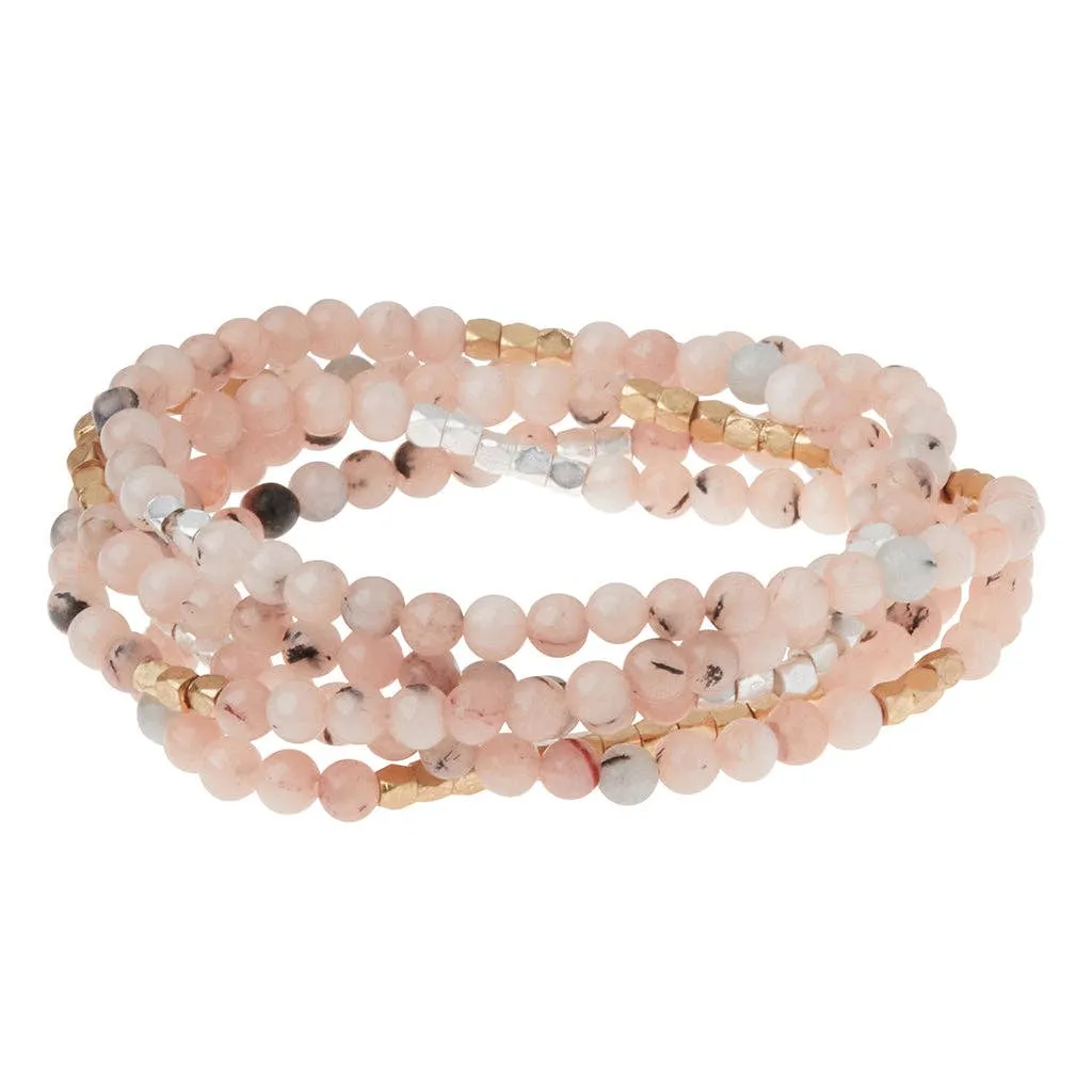 Stone Wrap - Morganite / Black Tourmaline / Gold & Silver - Stone of Divine Love & Protection