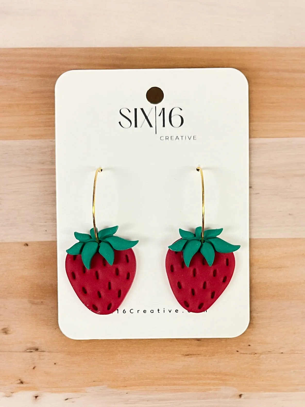 Strawberry Polymer Clay Earrings